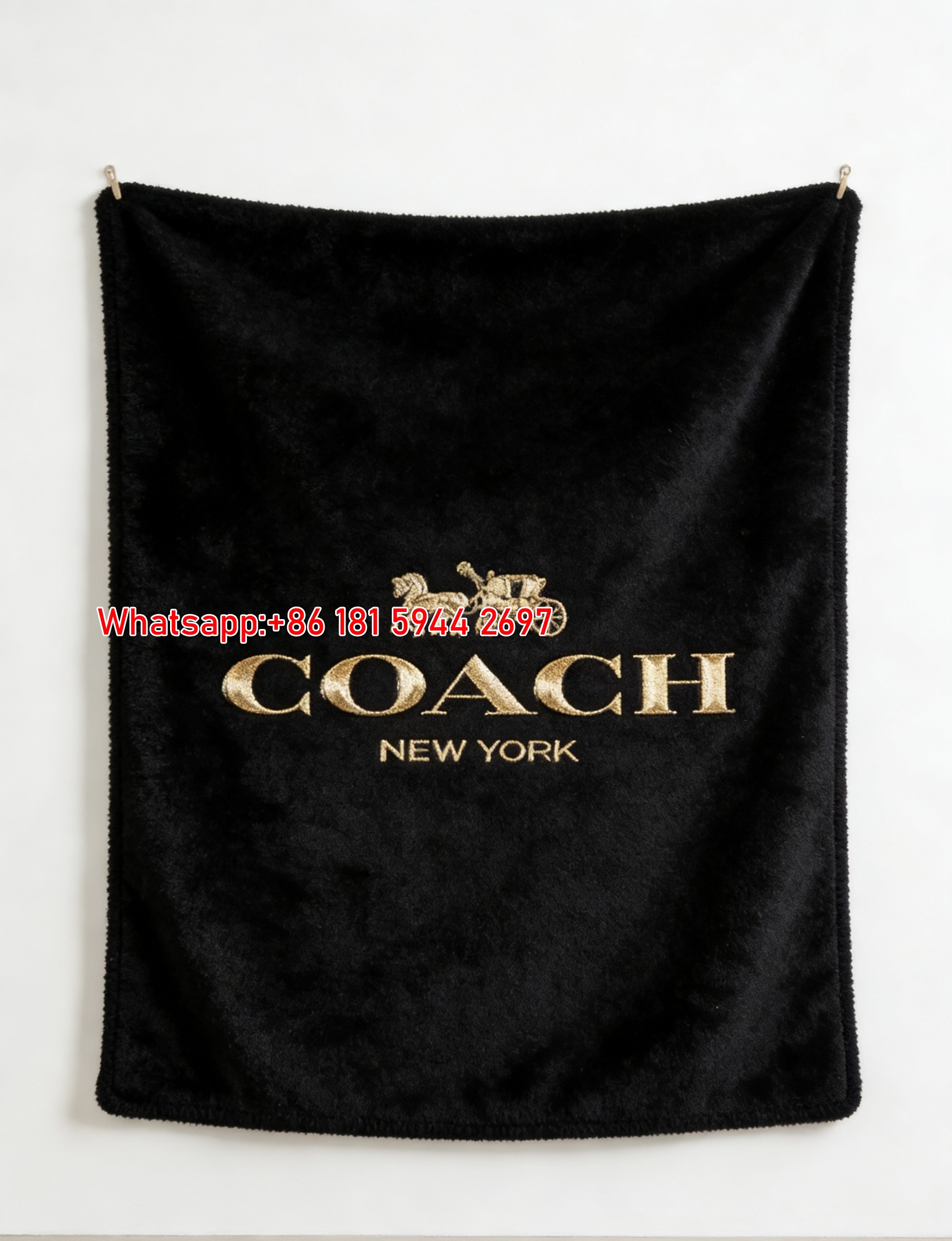 Coach New York Logo Flannel Fleece Throw Blanket Luxury Couch Blanket C002